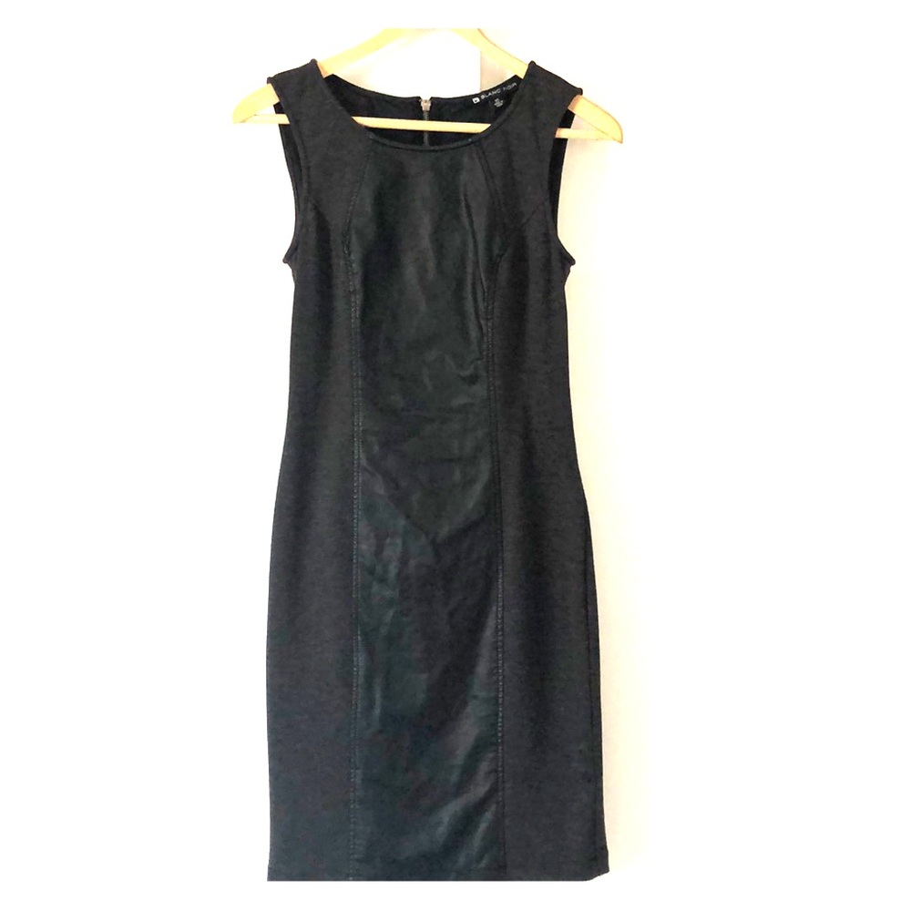 Leather panel mini dress